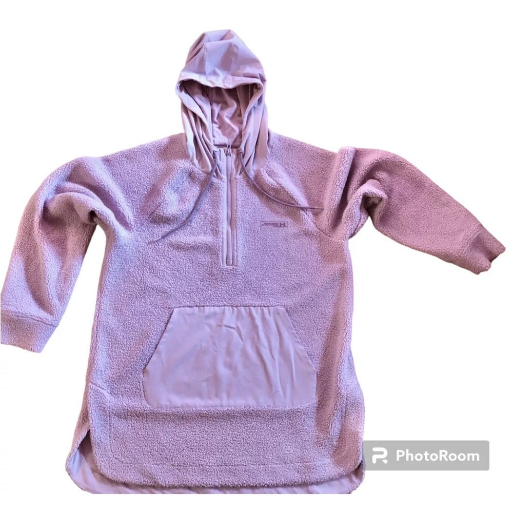 Under Armour Sweatshirt Size Large Lilac Hoodie Sweater Fleece Pullover Pocket
